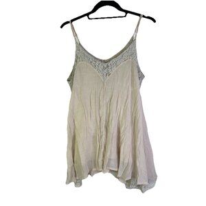 Poetry Flowy Lace Spaghetti Strap Shirt Tank Top Lagenlook